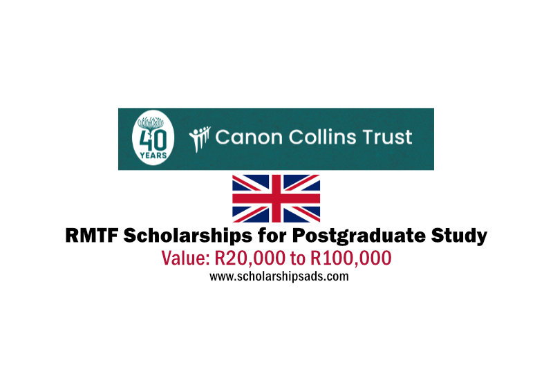 Canon Collins RMTF Scholarships for Postgraduate Study UK 2023
