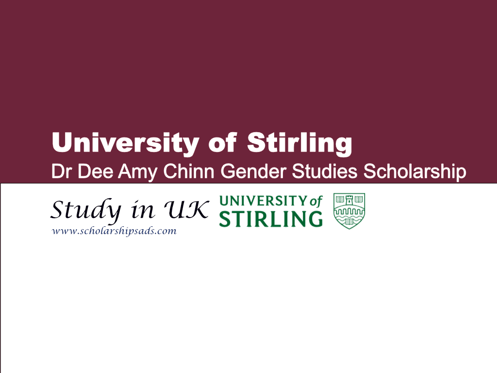 University of Stirling News Dr Dee Amy Chinn Gender Studies Scholarships.