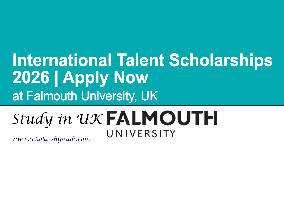 UK Falmouth University International Talent Scholarships 2026 (Funding Up to £2,000)