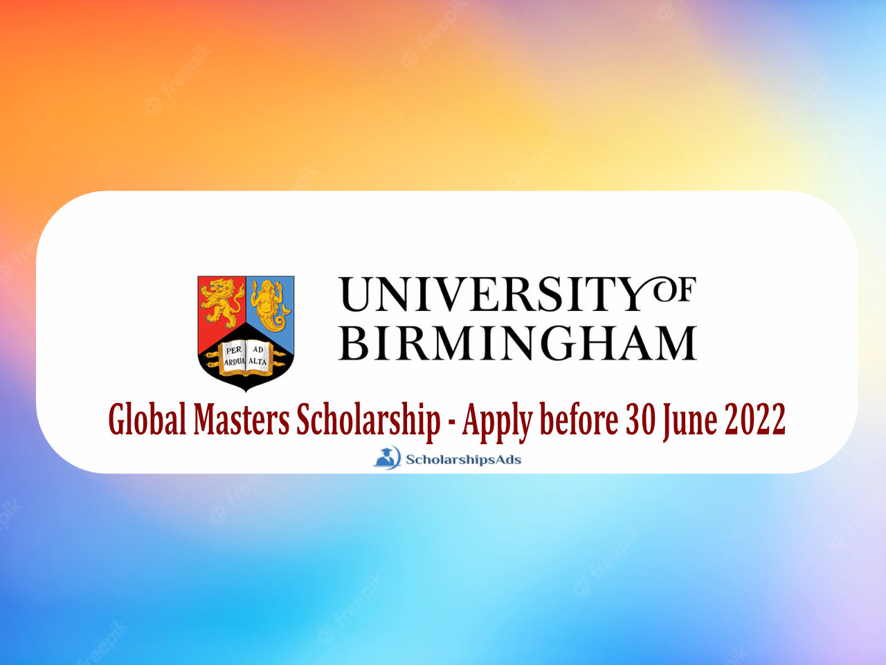  Global Masters Scholarships. 