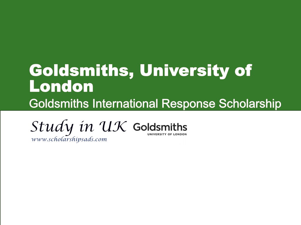  Goldsmiths University of London UK International Response Scholarships. 