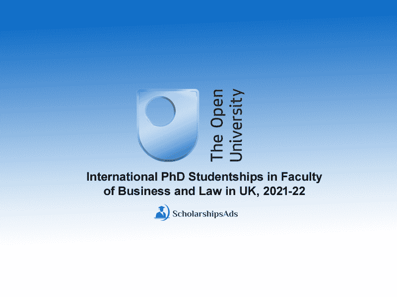  International PhD Studentships in Faculty of Business and Law in UK, 2021-22 