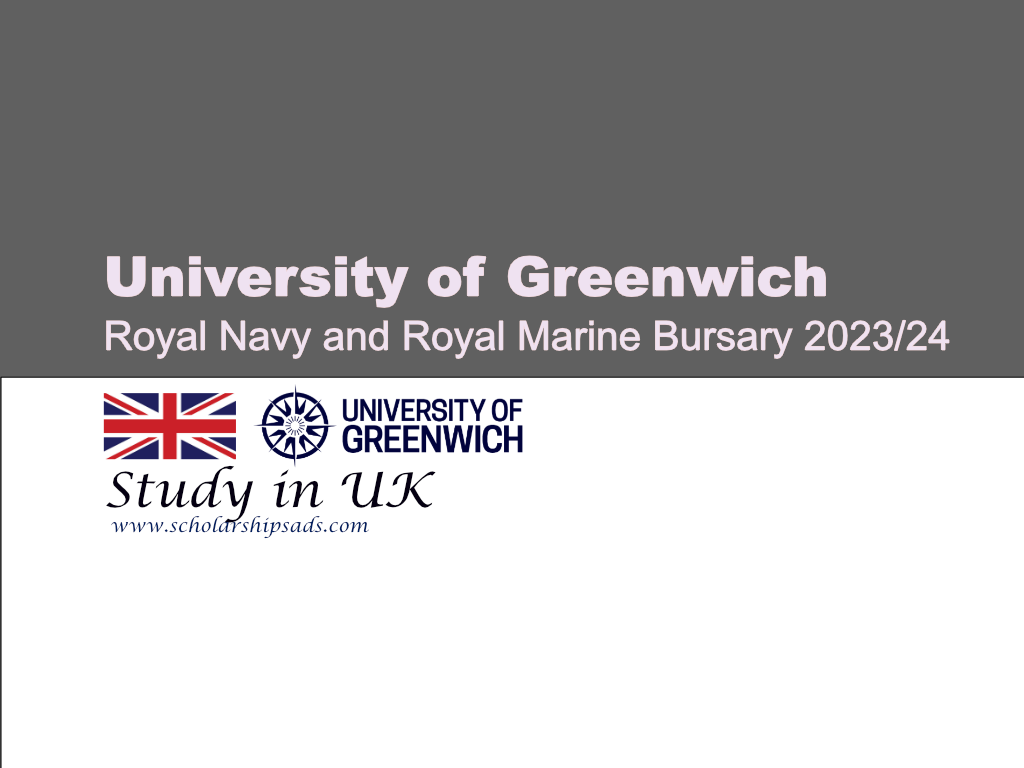 University of Greenwich Royal Navy and Royal Marine Bursary 2023/24, UK.