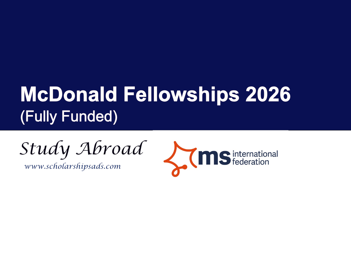 McDonald Fellowships 2026, UK (Fully Funded)