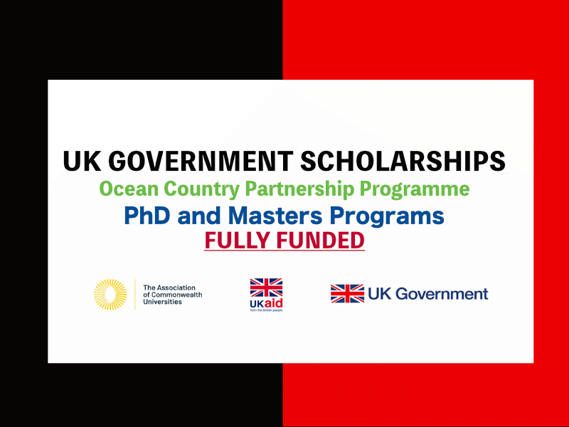  Apply for UK Governments Ocean Country Partnership Programme Scholarships. 