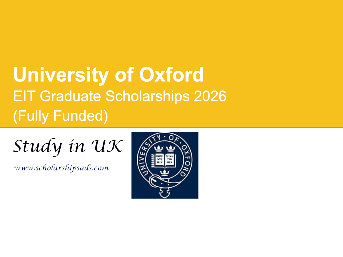 UK University of Oxford EIT Graduate Scholarships 2026 (Fully Funded)