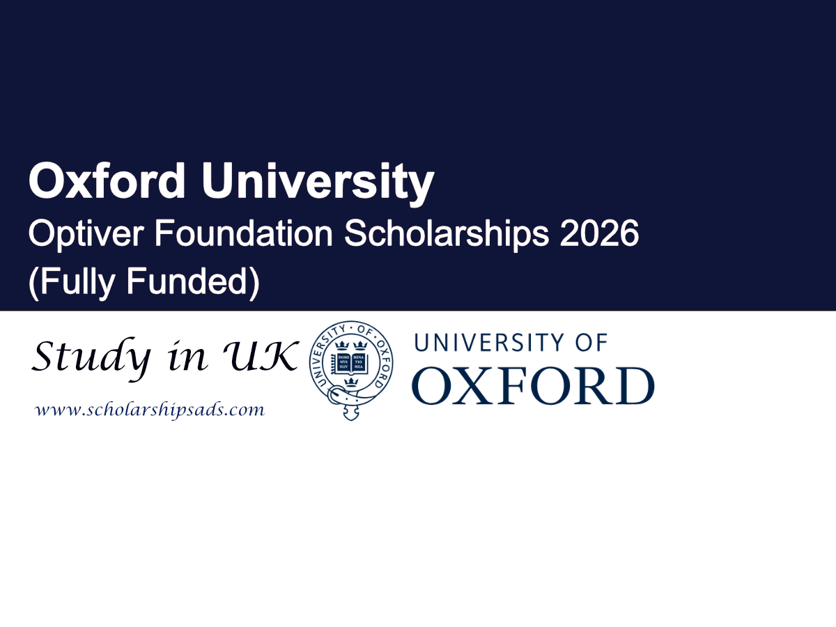 UK Oxford University Optiver Foundation Scholarships 2026 (Fully Funded)