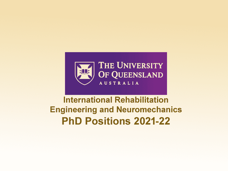 International Rehabilitation Engineering and Neuromechanics PhD Positions 2021-22