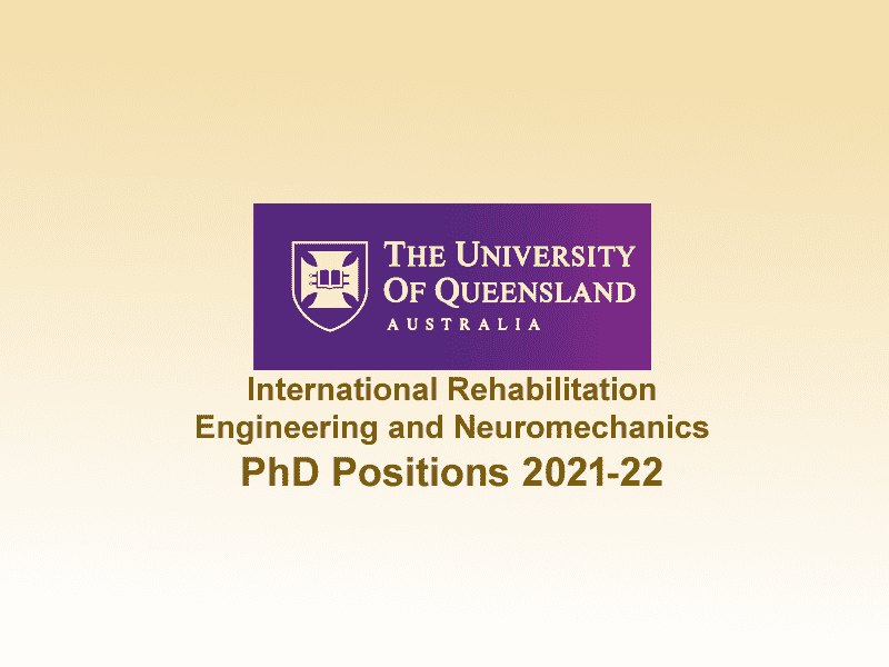  International Rehabilitation Engineering and Neuromechanics PhD Positions 2021-22 