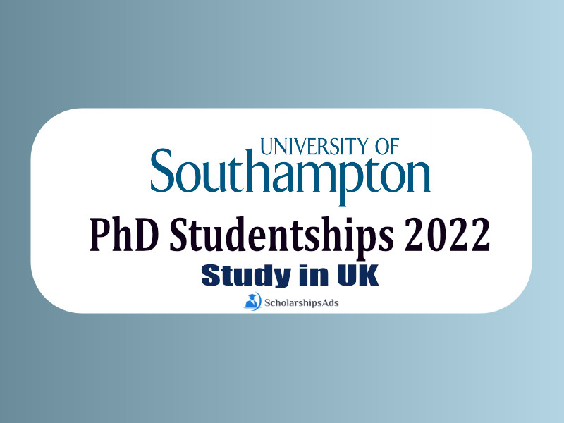 PhD Studentship 2022 - University of Southampton, UK