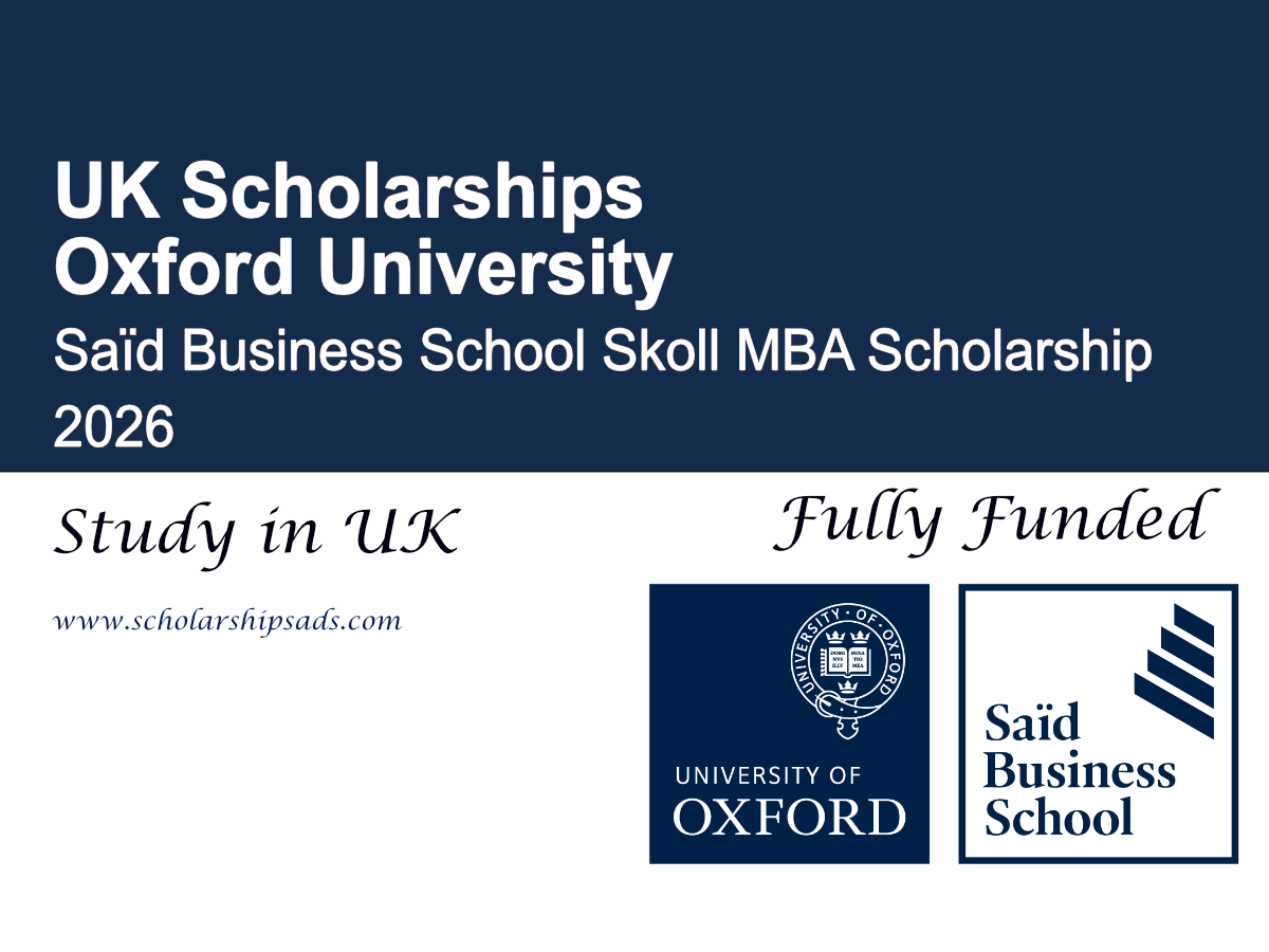 UK Oxford University Saïd Business School Skoll MBA Scholarship 2026 (Fully Funded)