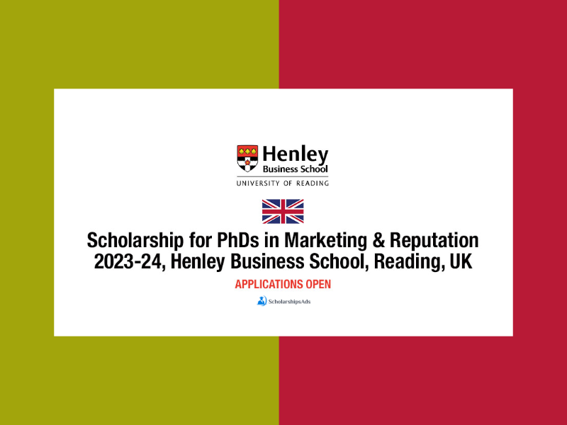 Scholarship for PhDs in Marketing & Reputation 2023-24 UK