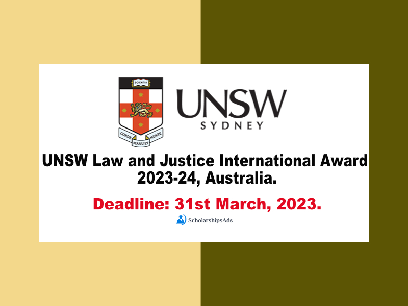  UNSW Law and Justice International Award 2023-24, Australia. 