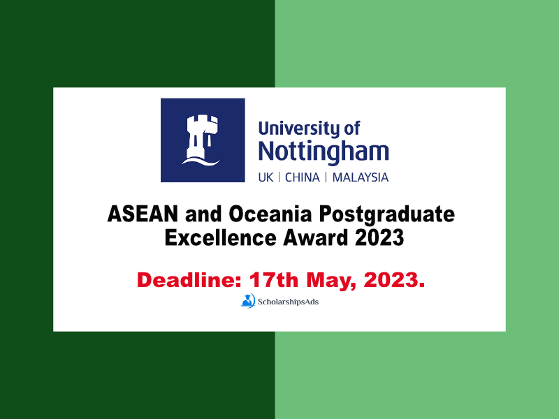  ASEAN and Oceania Postgraduate Excellence Award 2023, UK. 