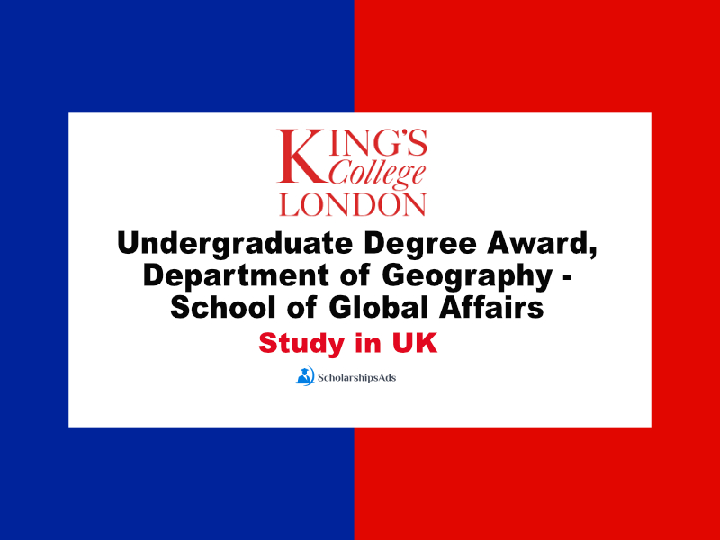  Undergraduate Degree Award, Department of Geography - School of Global Affairs 