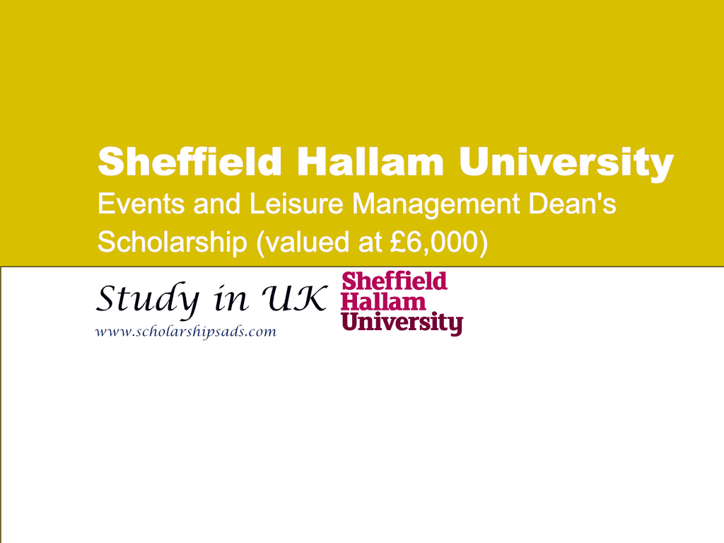Events and Leisure Management Dean's Scholarship News 2024, UK.