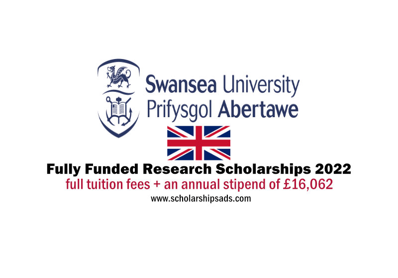  Swansea University Wales UK Fully Funded Research Scholarships. 