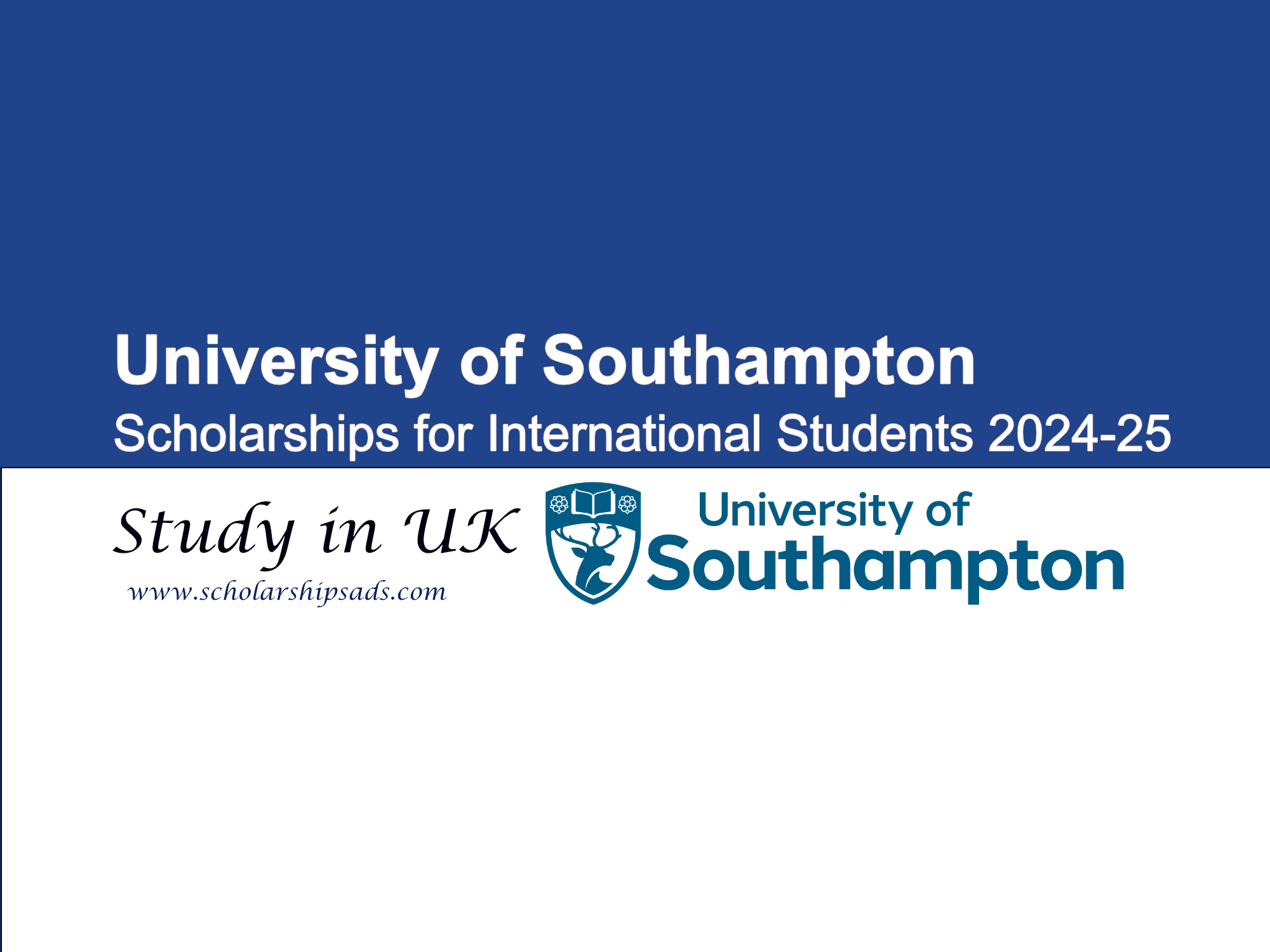 University of Southampton Scholarships for International Students 2024-25, UK.