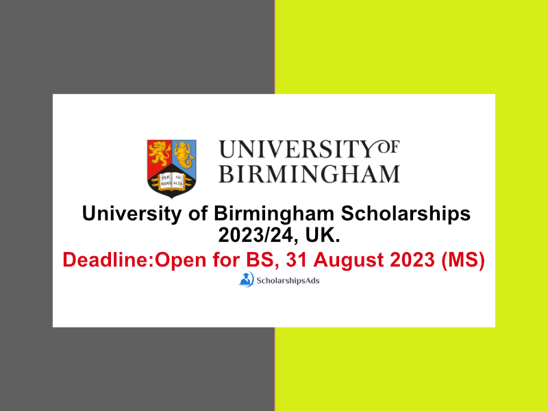  University of Birmingham Scholarships. 