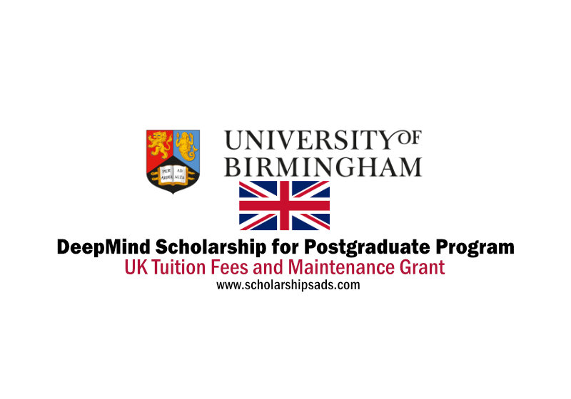 University of Birmingham UK DeepMind Scholarships.