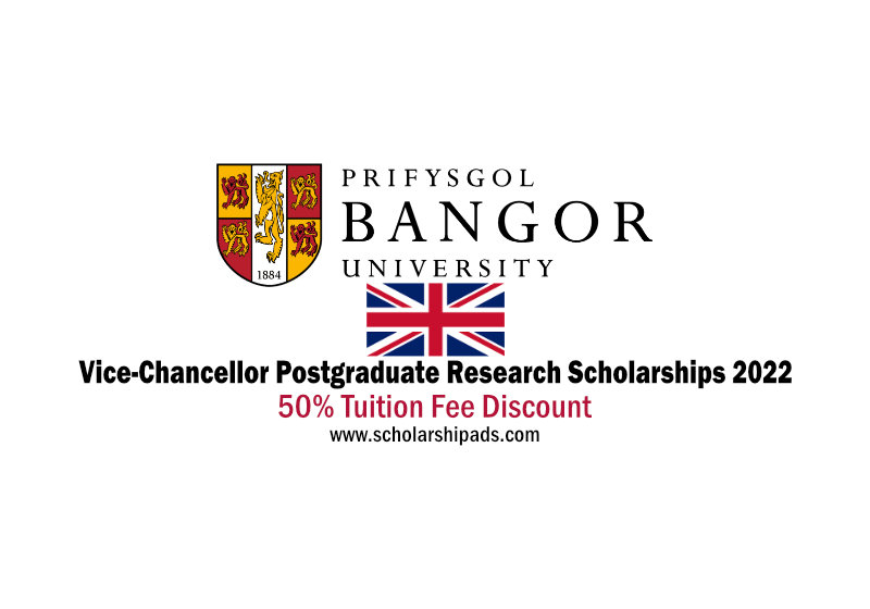 Bangor University Vice-Chancellor Postgraduate Research Scholarships.