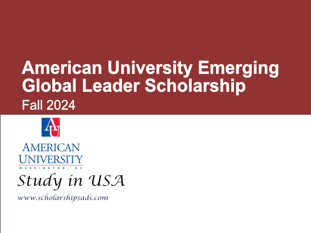 American University Emerging Global Leader Scholarships.