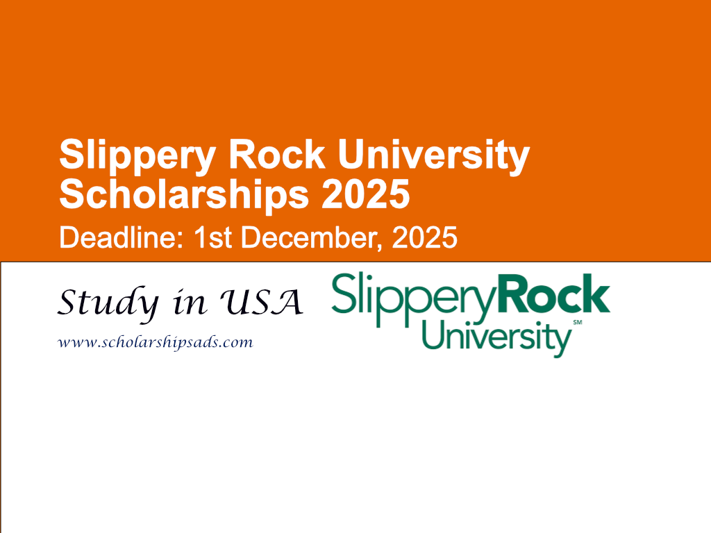 Slippery Rock University USA Scholarships.