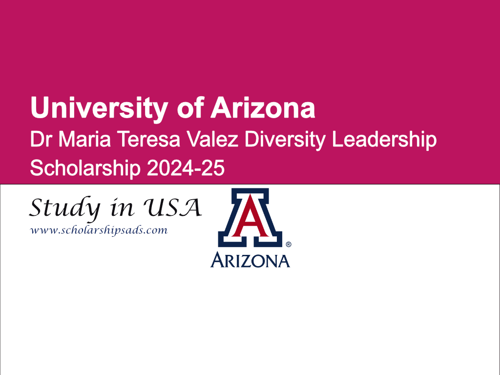 University of Arizona USA Dr Maria Teresa Valez Diversity Leadership Scholarship 2024-25