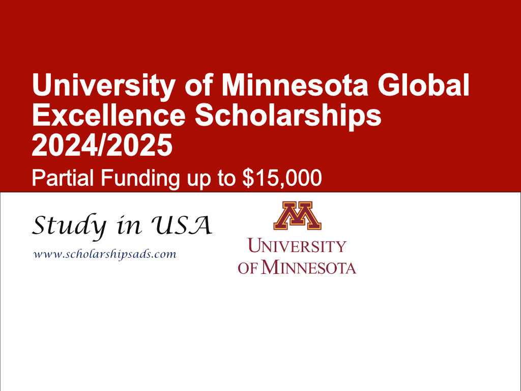 University of Minnesota USA Global Excellence Scholarships 2024/2025
