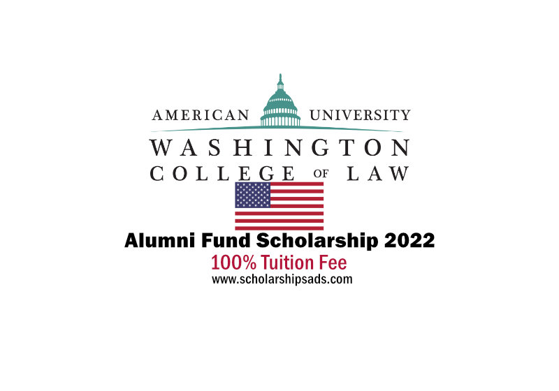 American University Washington College of Law USA Alumni Fund Scholarships (100% Tuition Fee)