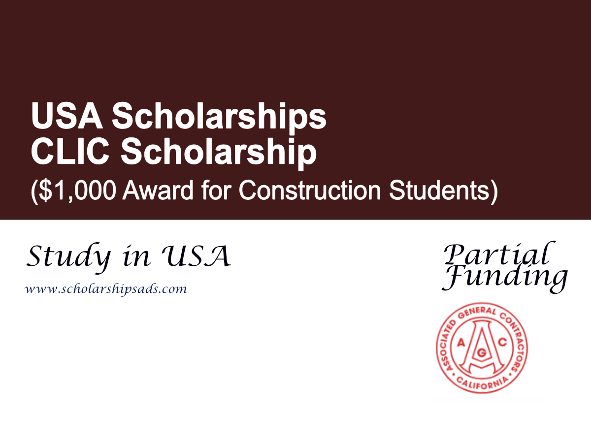 CLIC Scholarship 2026, USA ($1,000 Award for Construction Students)