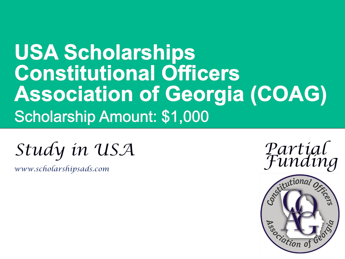 Constitutional Officers Association of Georgia (COAG) Scholarship in USA