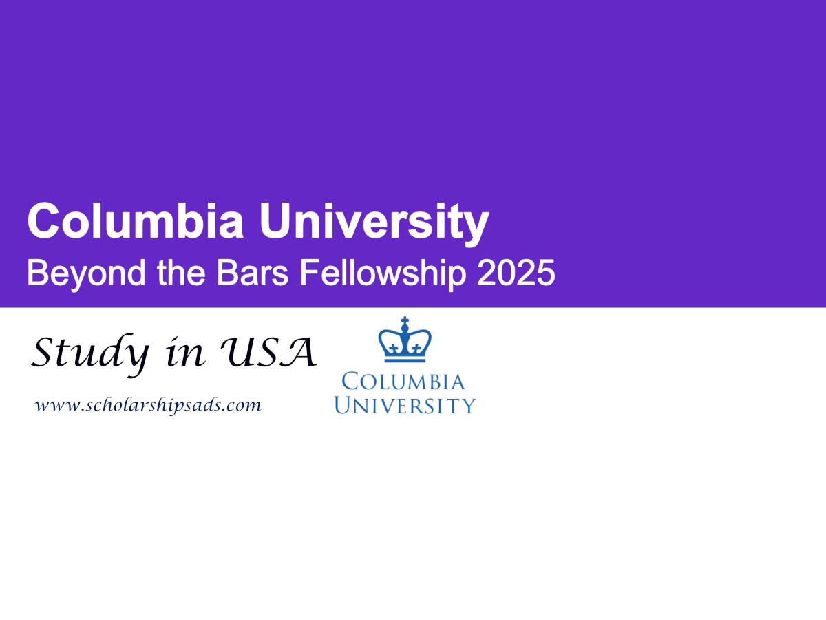 USA Columbia University Beyond the Bars Fellowship 2025