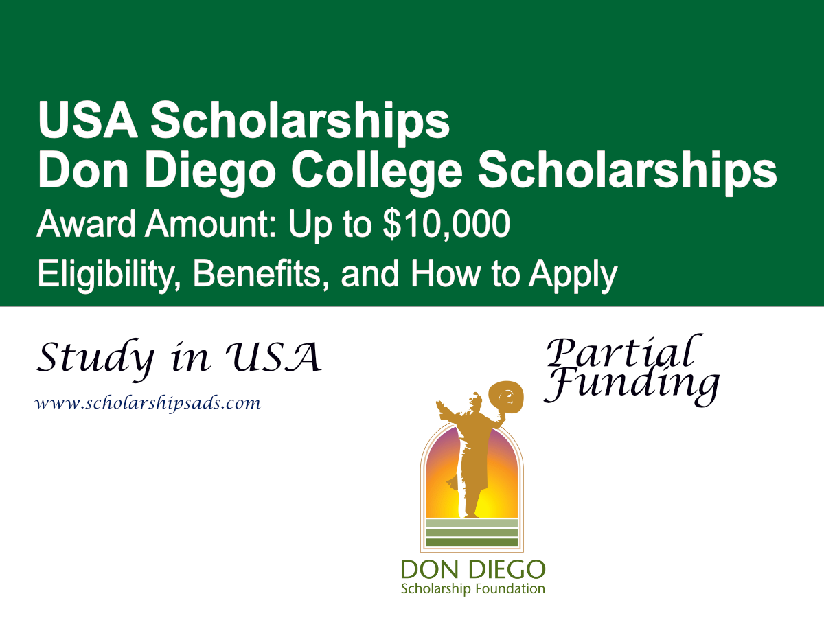 Don Diego College Scholarships ($10,000) , USA – Eligibility, Benefits, and How to Apply