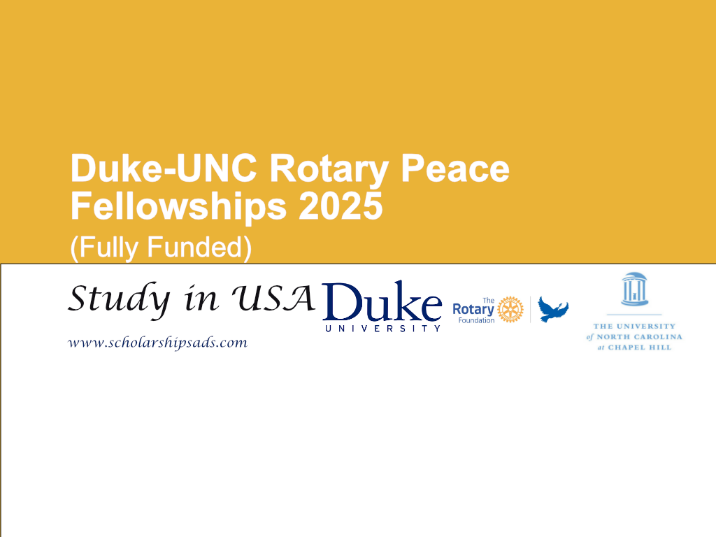  Duke-UNC Rotary Peace Fellowships 2025 USA (Fully Funded) 