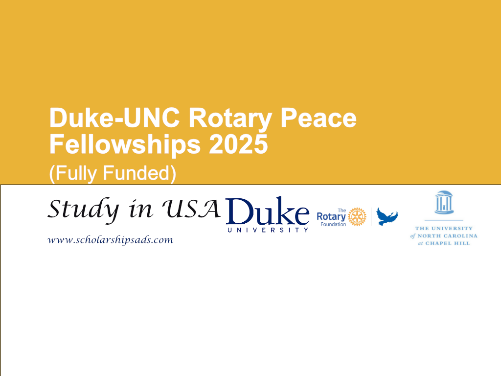 Duke-UNC Rotary Peace Fellowships 2025 USA (Fully Funded)