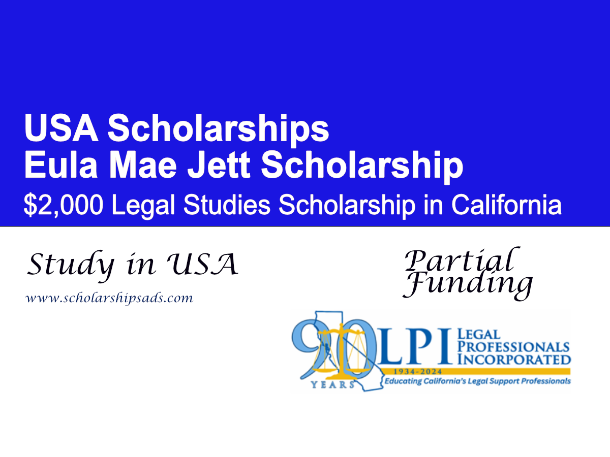 Eula Mae Jett Scholarship – $2,000 Legal Studies Scholarship in California, USA