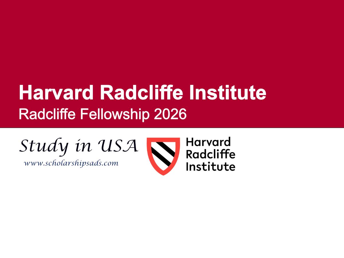 Harvard Radcliffe Institute USA Fellowship 2026
