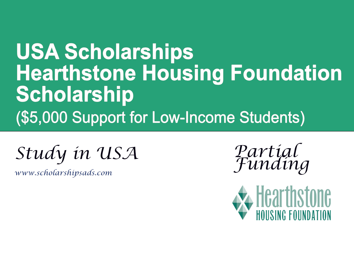 Hearthstone Housing Foundation Scholarship, USA ($5,000 Support for Low-Income Students)