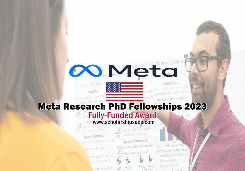  Meta Research PhD Fellowships in United States 2023 (Fully Funded) 