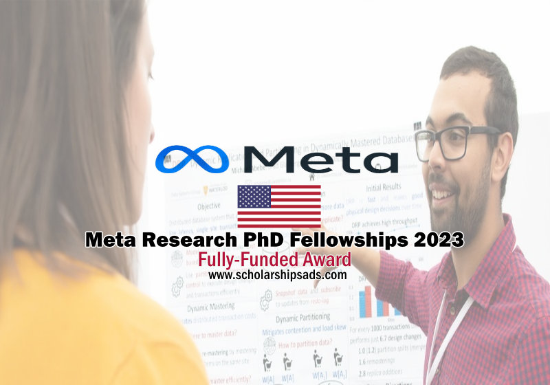 Meta Research PhD Fellowships in United States 2023 (Fully Funded)