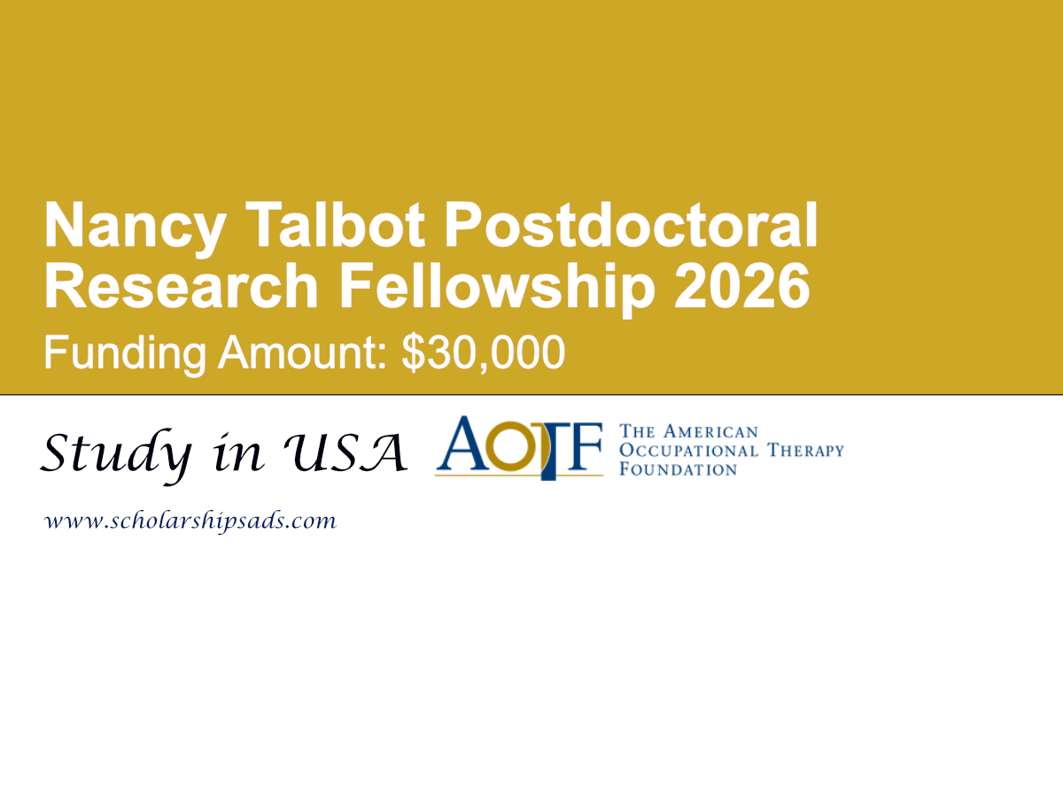 USA Nancy Talbot Postdoctoral Research Fellowship 2026