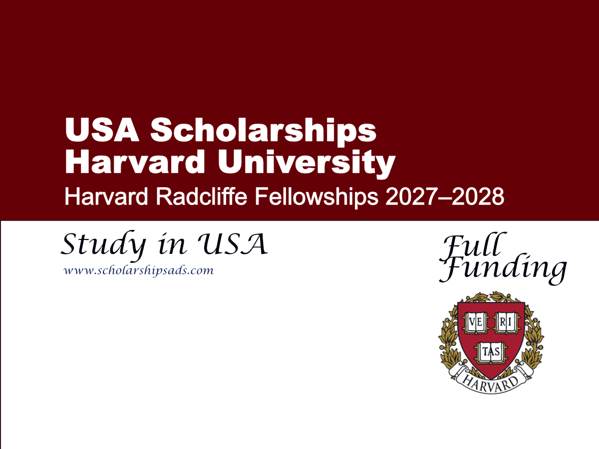 Harvard Radcliffe Fellowships 2027–2028, USA (Fully Funded)
