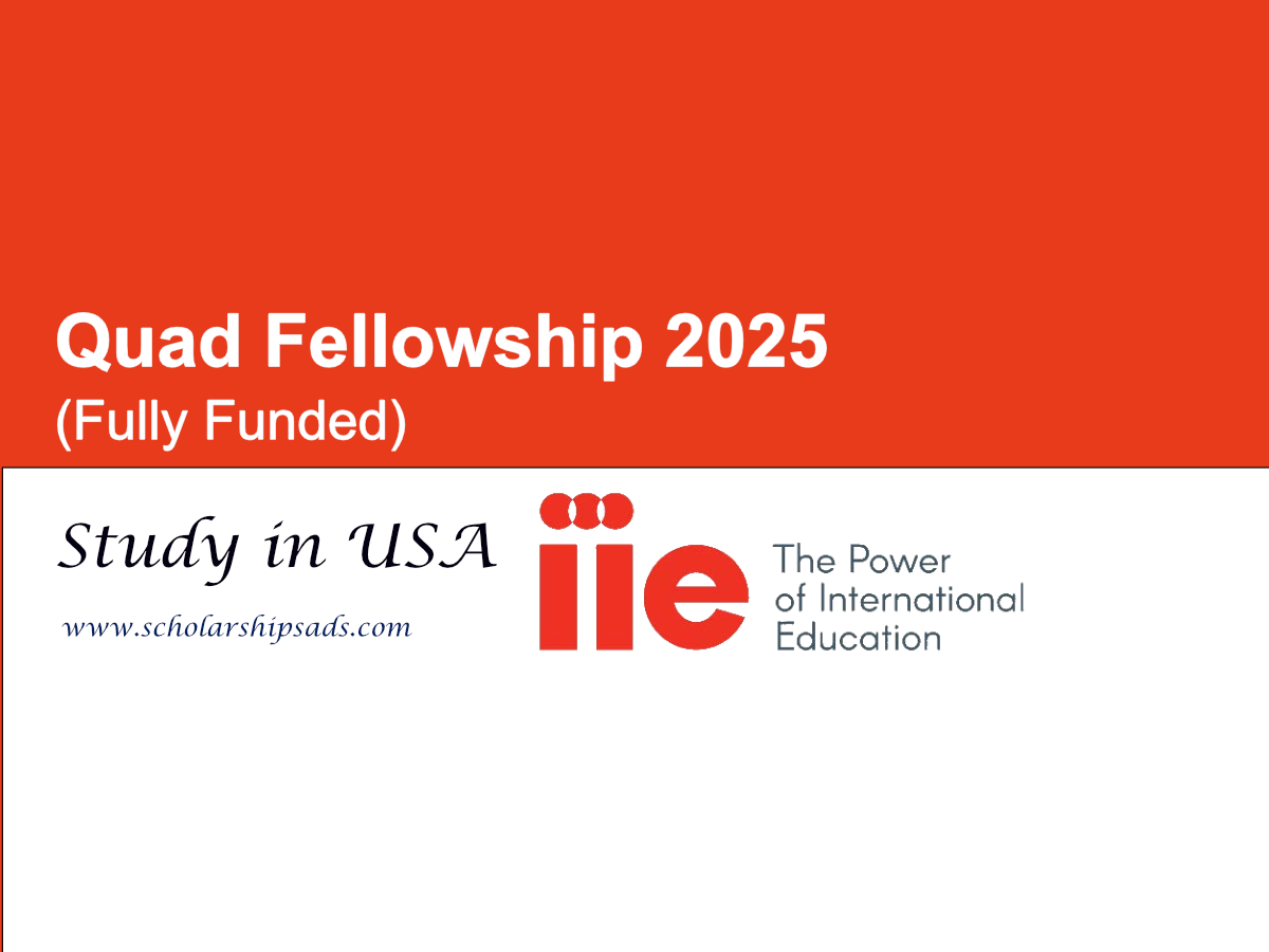 Quad Fellowship 2025, USA (Fully Funded STEM Scholarships.