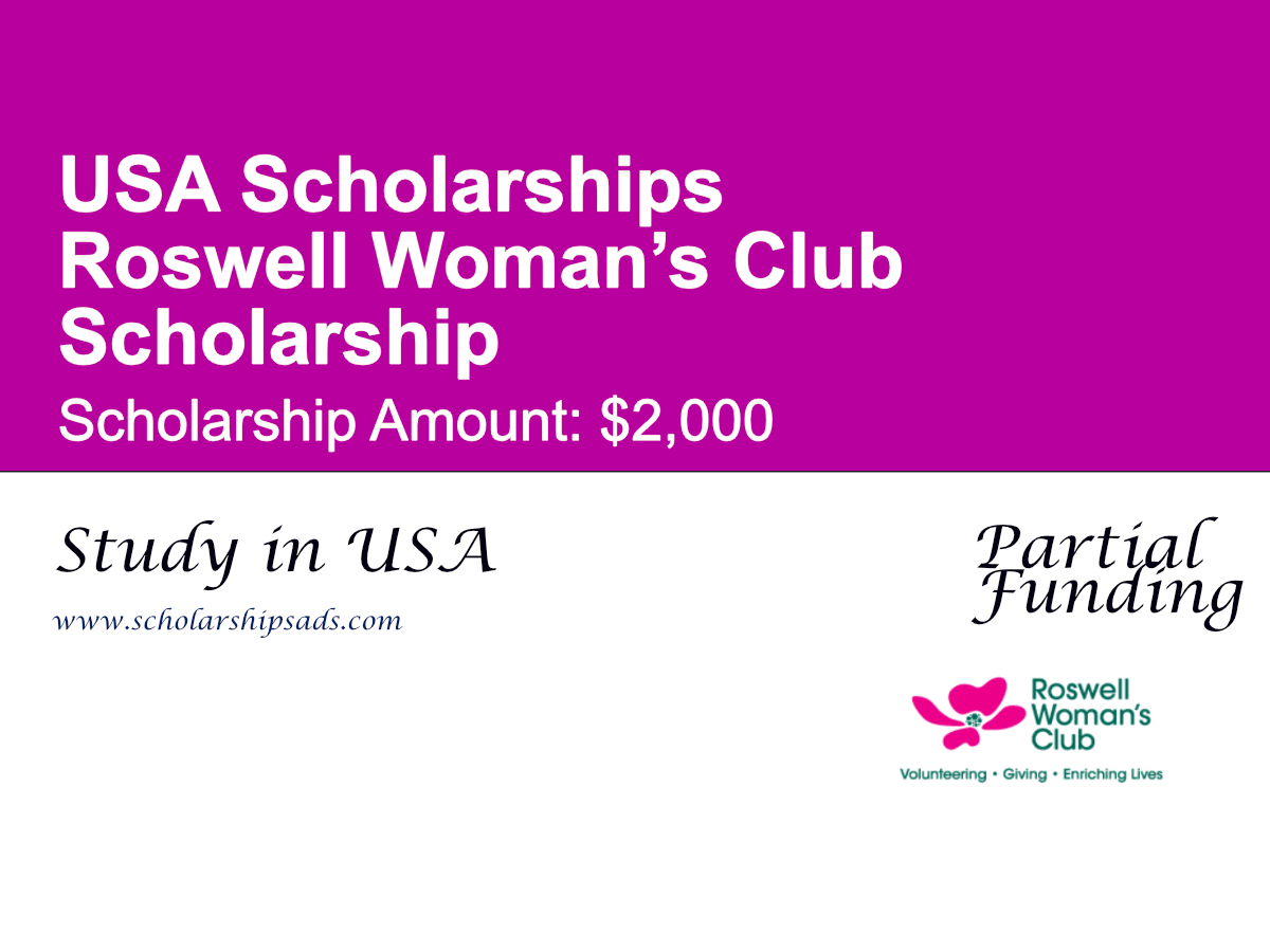 Roswell Woman’s Club Scholarship in USA