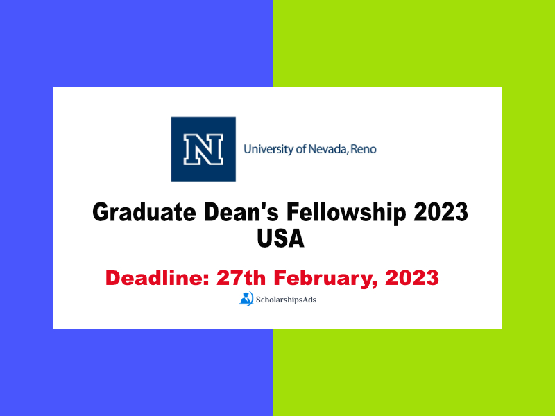  USA, University of Nevada, Graduate Dean&#039;s Scholarships. 