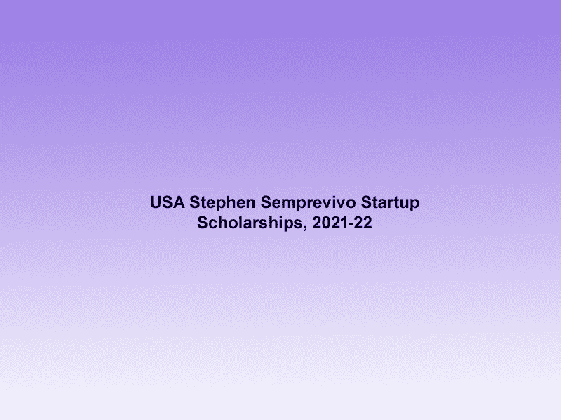 USA Stephen Semprevivo Startup Scholarships.