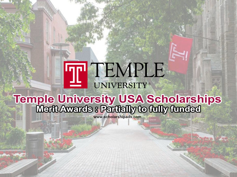  Temple University in USA Merit Scholarships. 