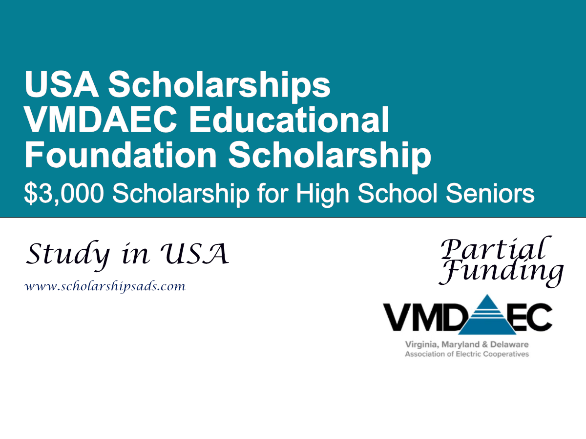 VMDAEC Educational Foundation Scholarship in USA | $3,000 Scholarship for High School Seniors