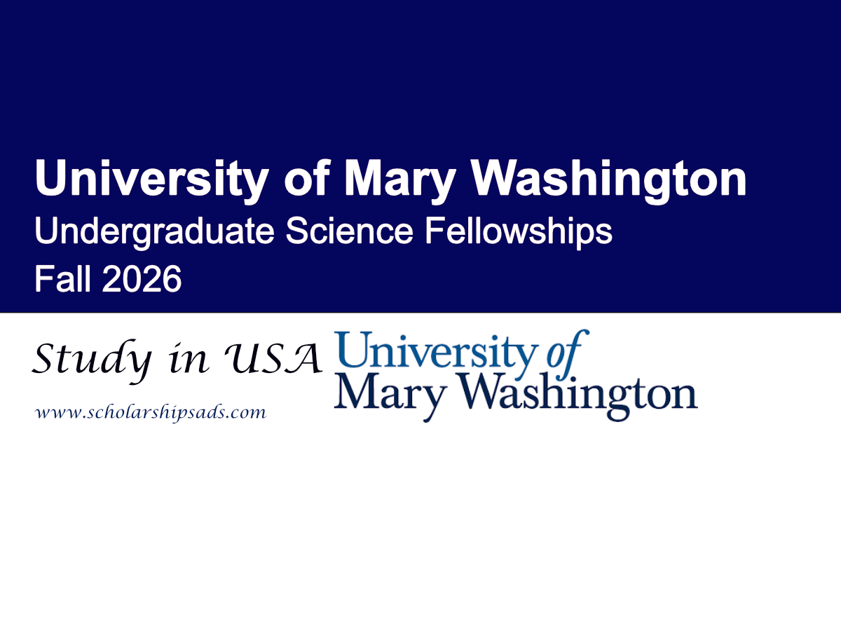 USA University of Mary Washington Undergraduate Science Fellowships Fall 2026